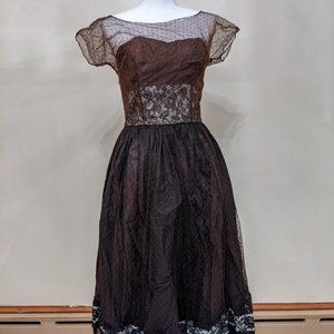 Vintage Taffy's of California Brown Dress 1950s
